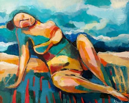 Sunlit Beach Figure