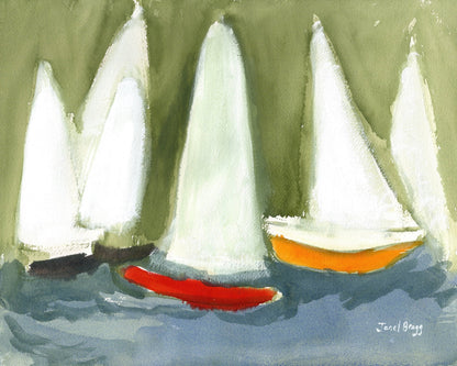 Sailboats Calm Water