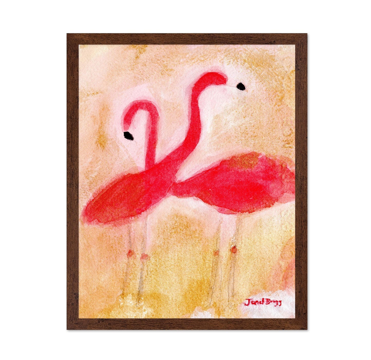 Pink Flamingo Pair No1