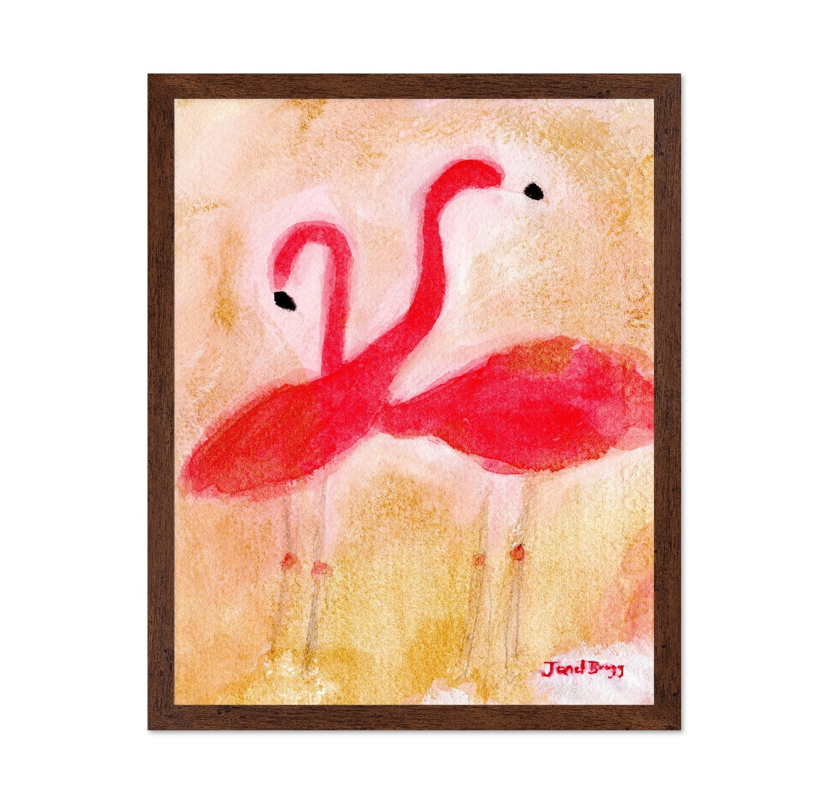 Pink Flamingo Pair No1