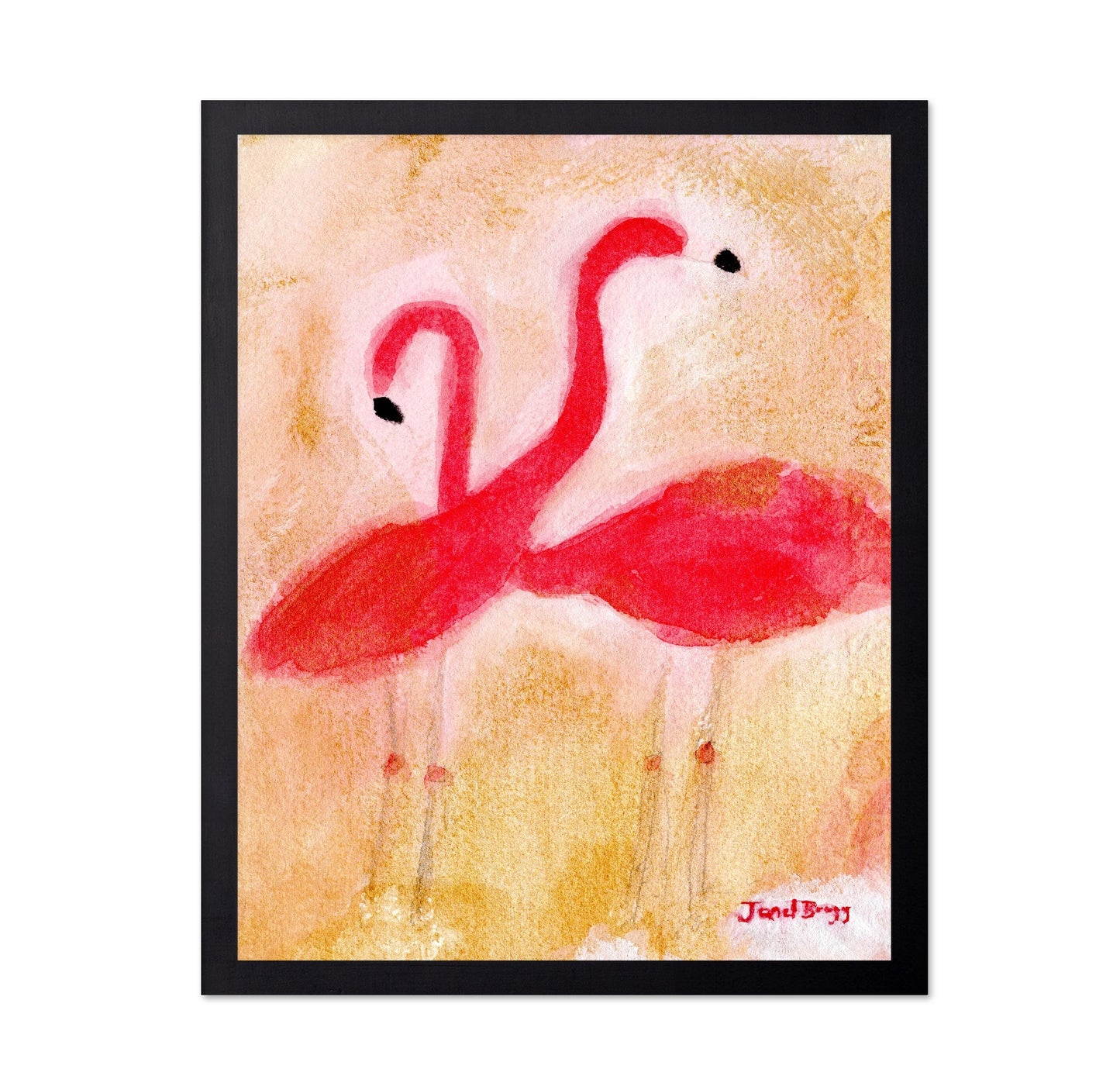Pink Flamingo Pair No1