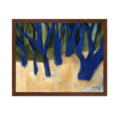 Blue Trees Gold Ground
