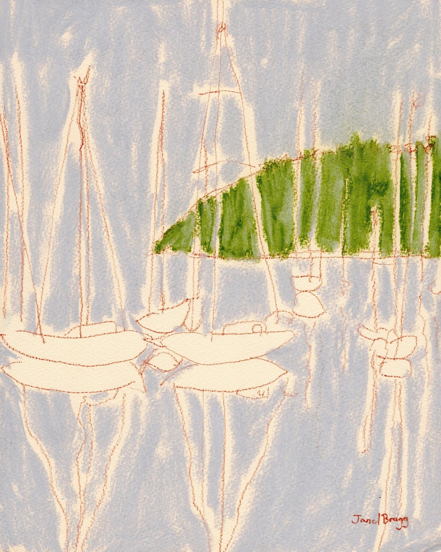 Harbor Reflection Sketch