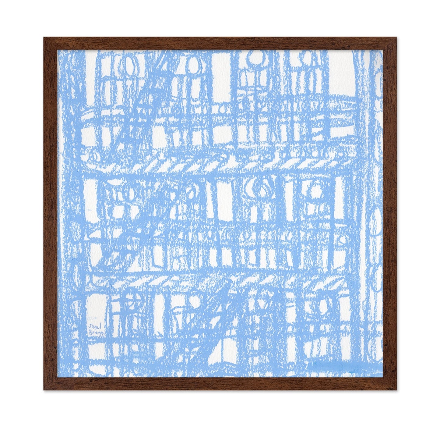 Blue Fire Escape Pattern