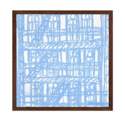 Blue Fire Escape Pattern
