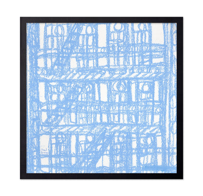 Blue Fire Escape Pattern