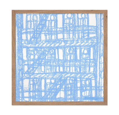 Blue Fire Escape Pattern