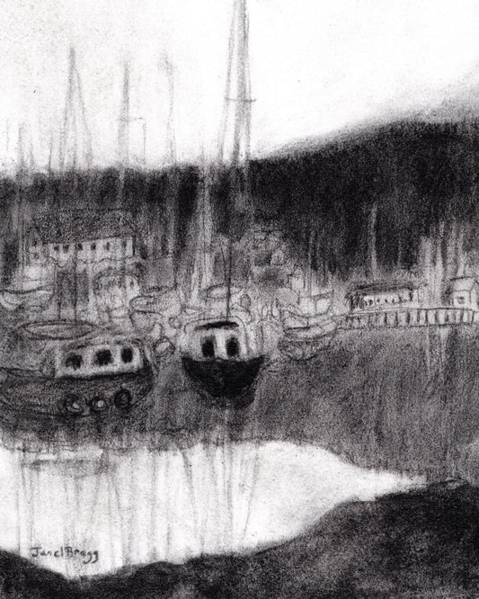 Harbor In Charcoal
