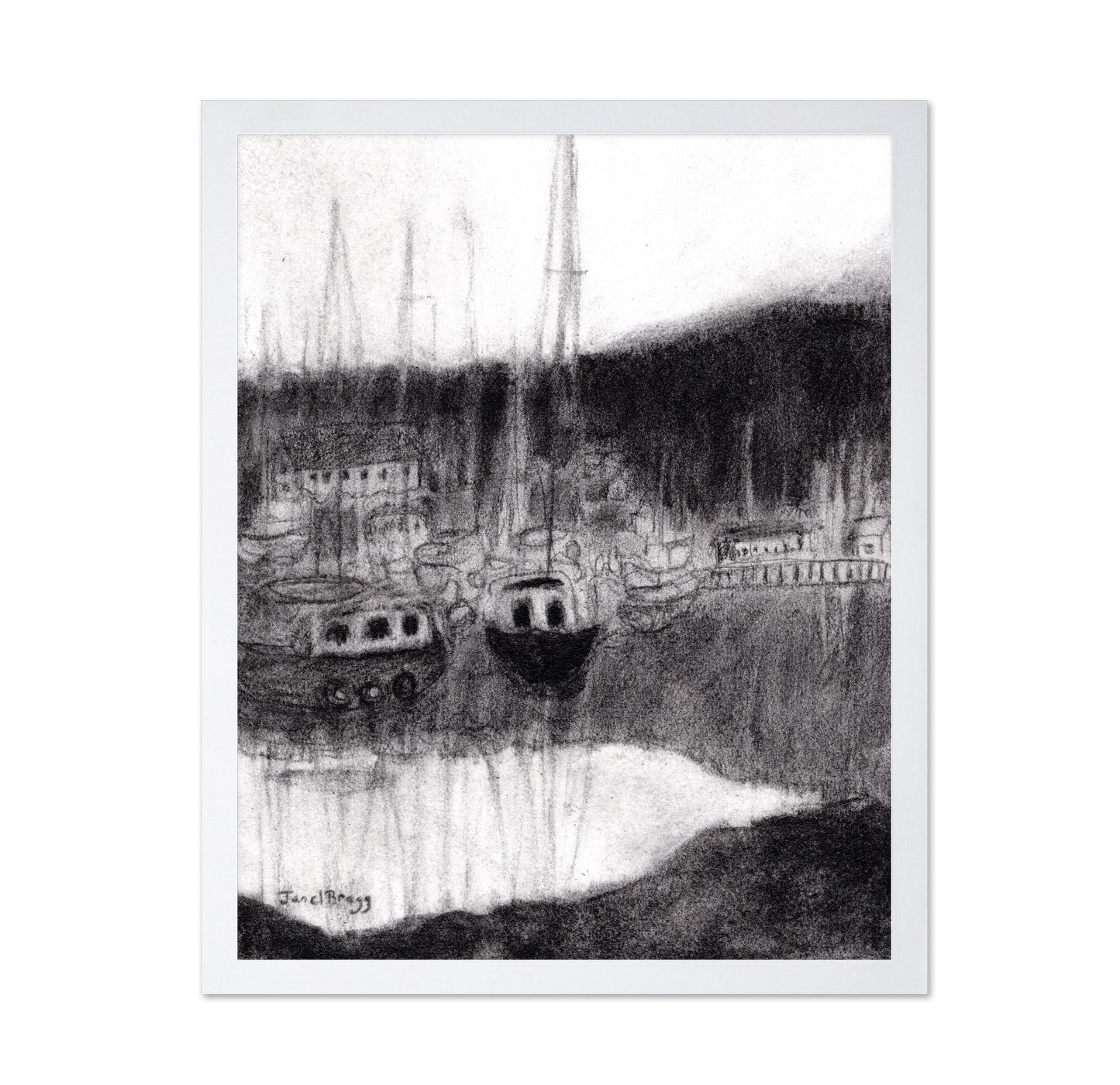 Harbor In Charcoal