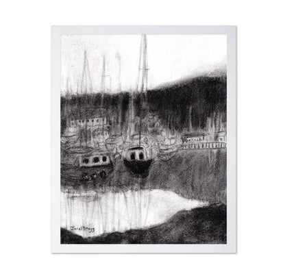 Harbor In Charcoal