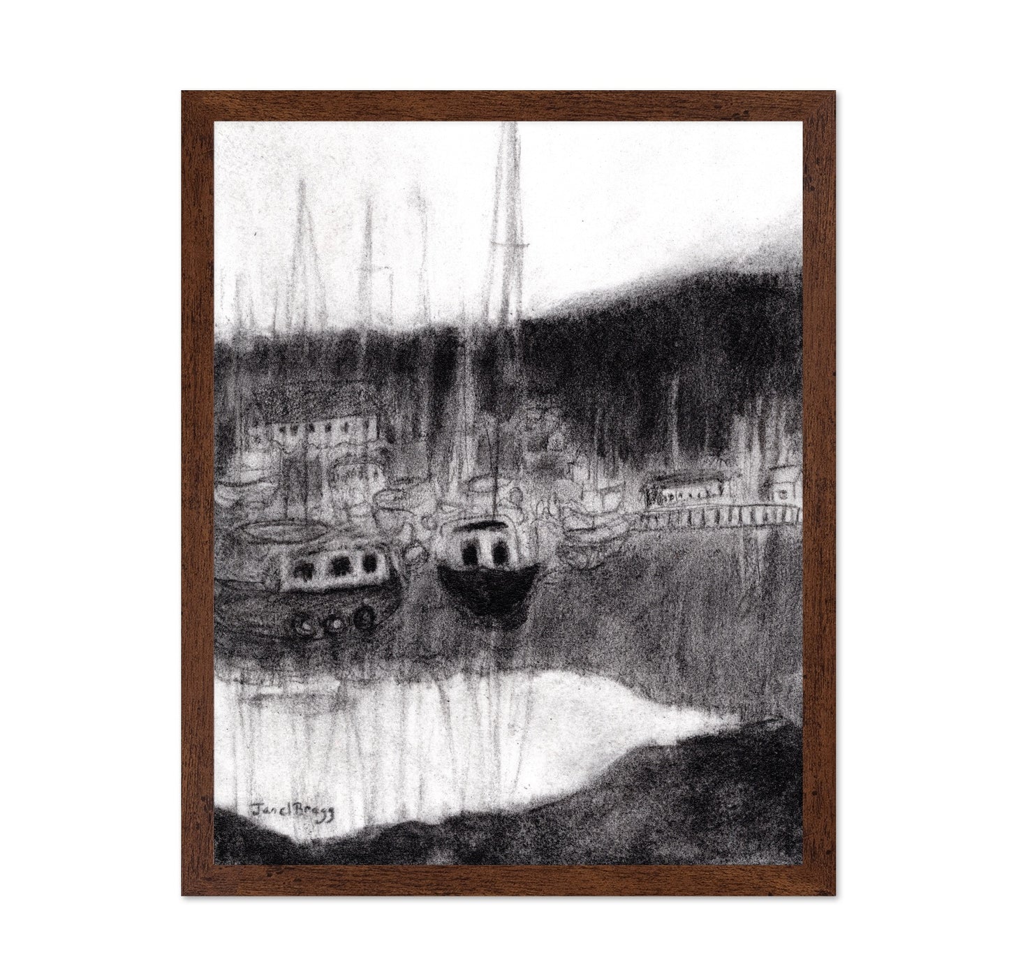 Harbor In Charcoal