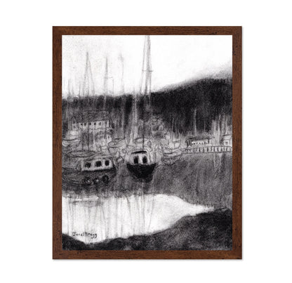 Harbor In Charcoal