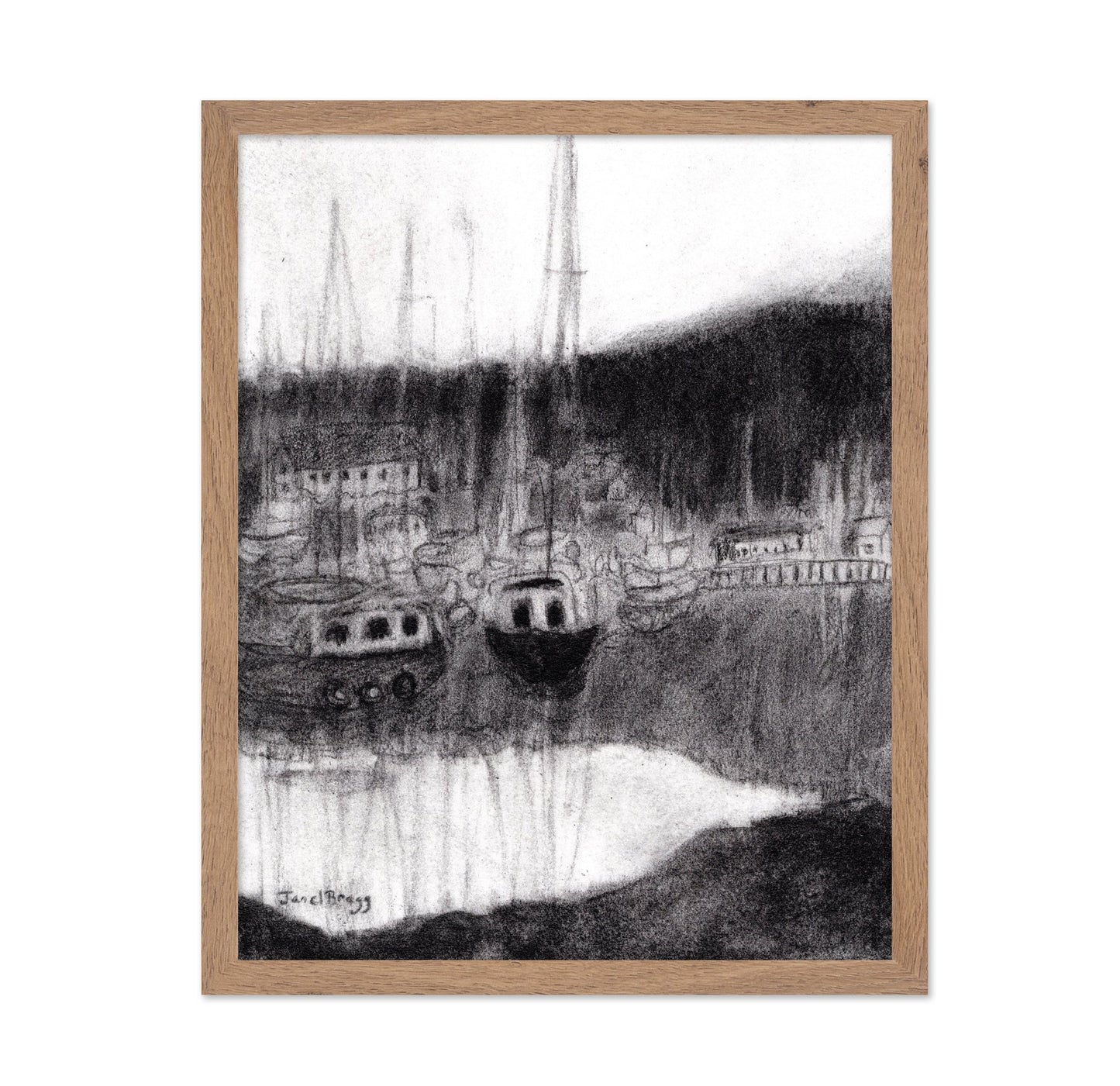 Harbor In Charcoal