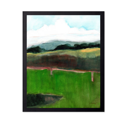 Green Horizon Landscape Painting