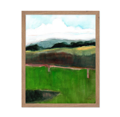Green Horizon Landscape Painting