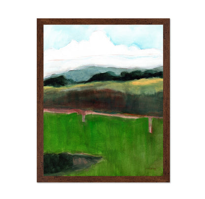 Green Horizon Landscape Painting