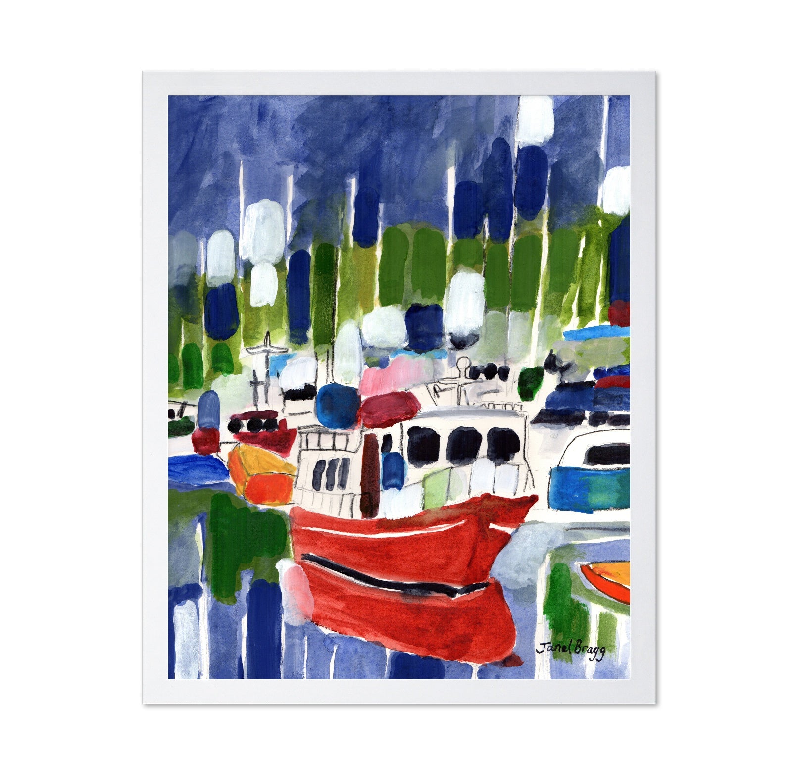 Colorful Harbor Boats No1