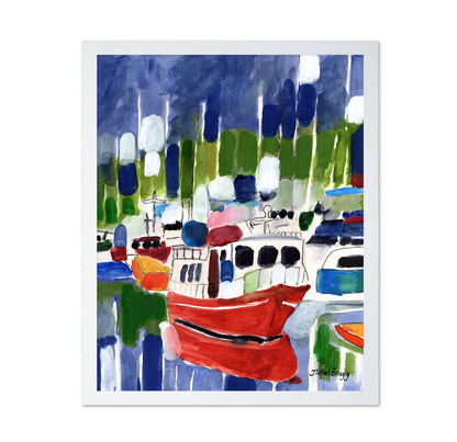 Colorful Harbor Boats No1