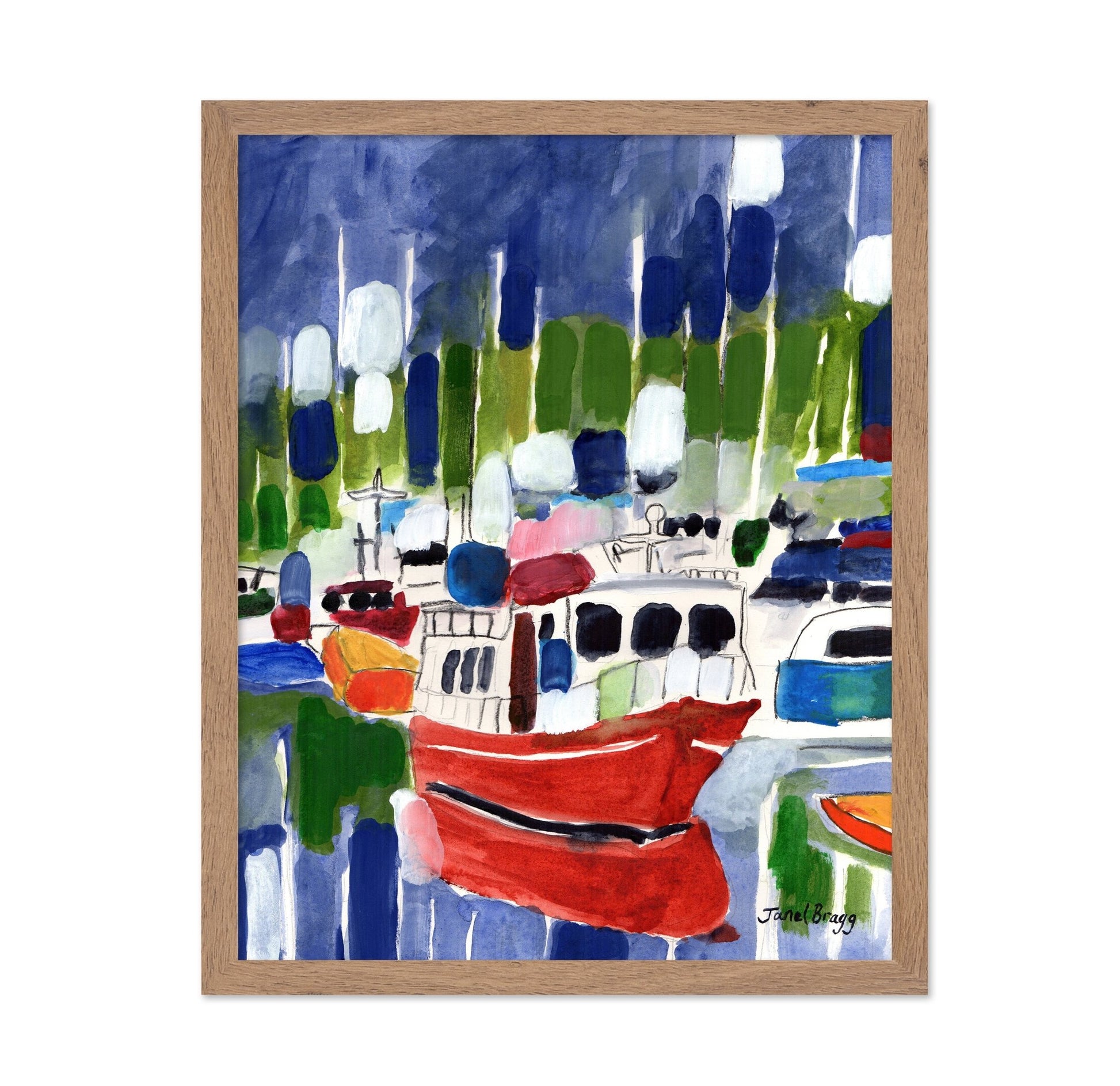Colorful Harbor Boats No1
