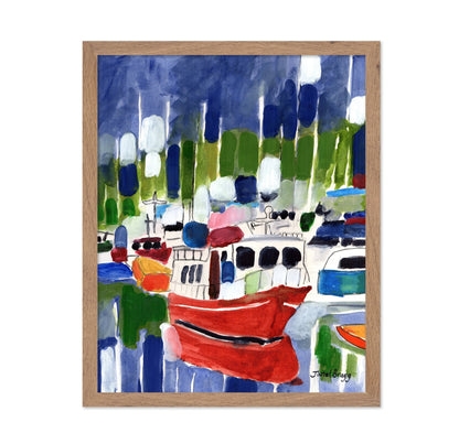 Colorful Harbor Boats No1