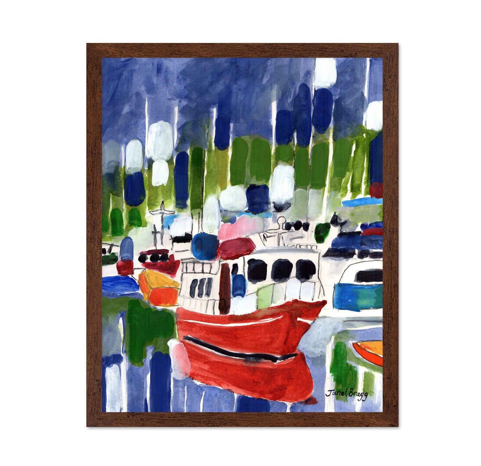Colorful Harbor Boats No1