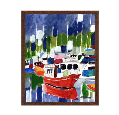 Colorful Harbor Boats No1