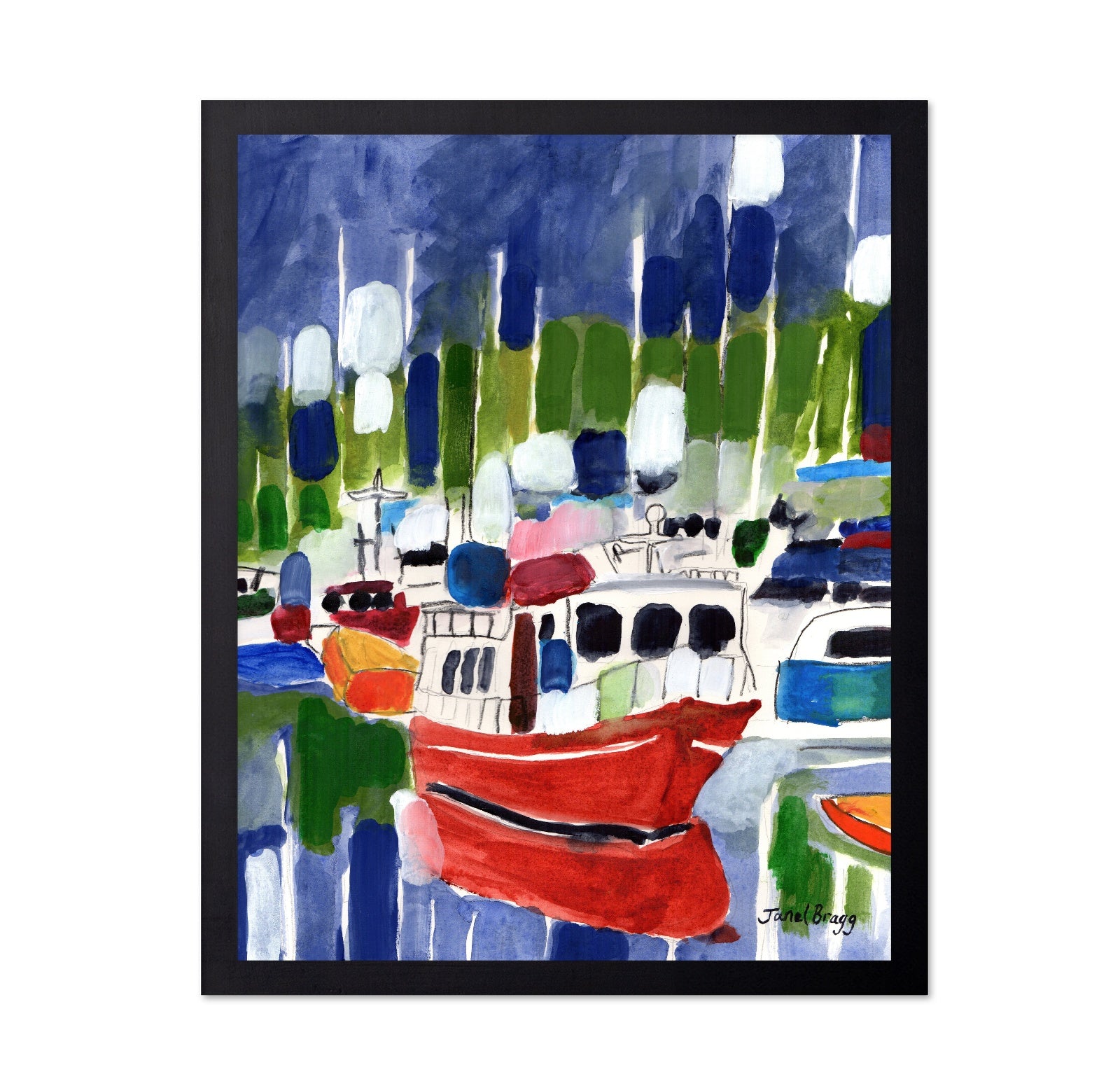 Colorful Harbor Boats No1