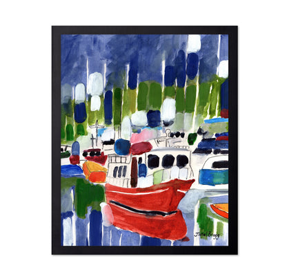 Colorful Harbor Boats No1