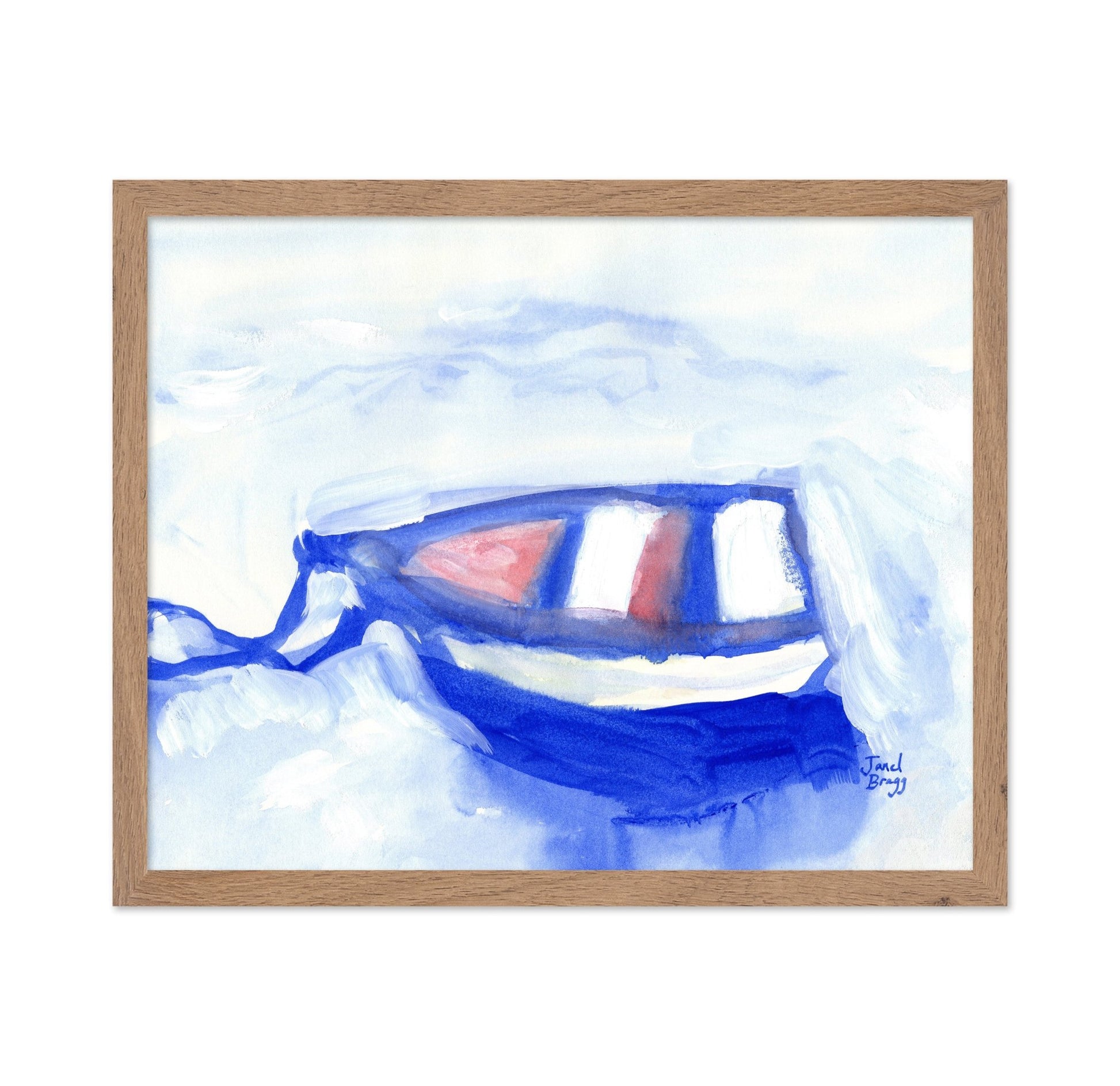 Blue Rowboat Reflections