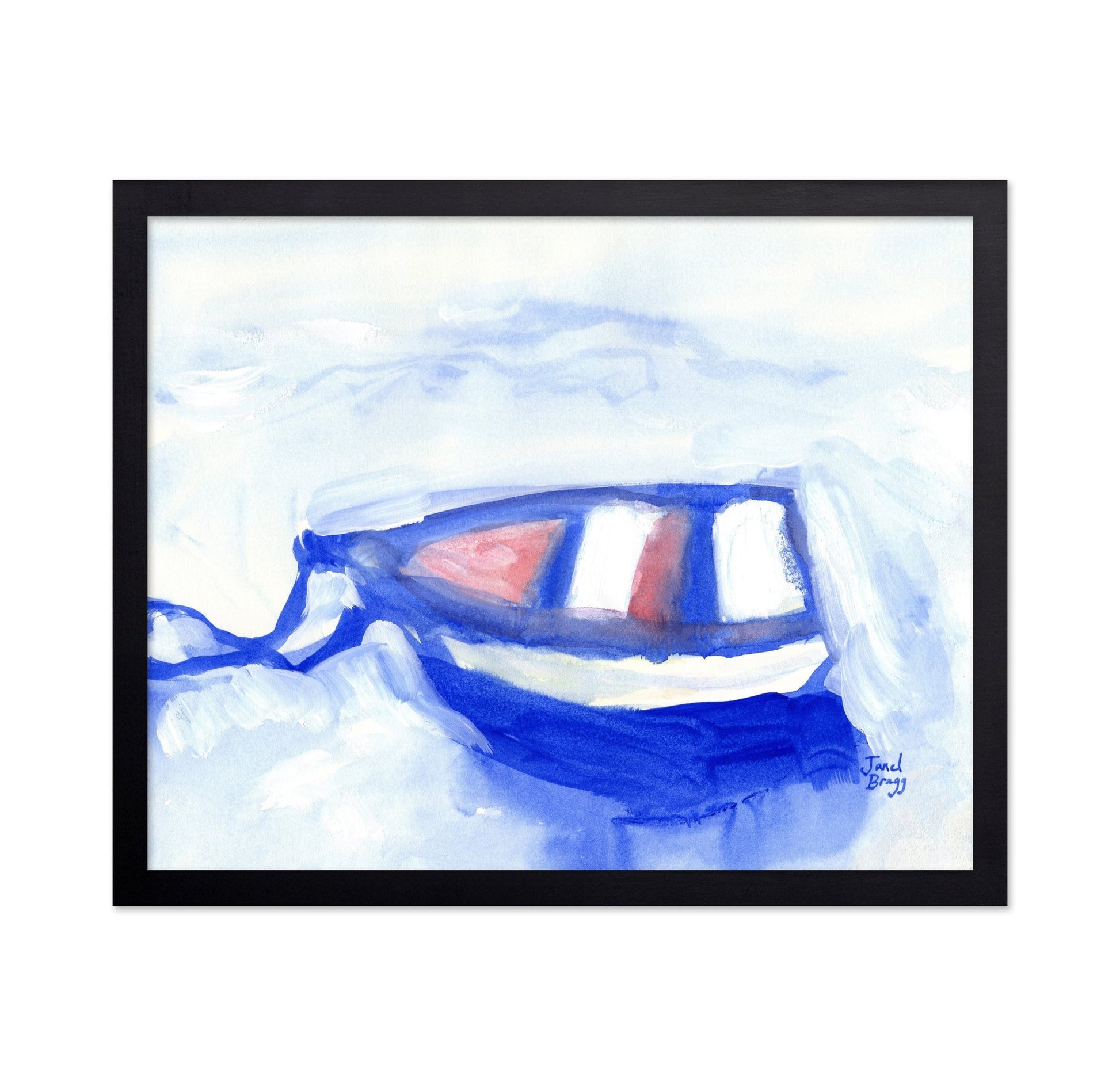 Blue Rowboat Reflections