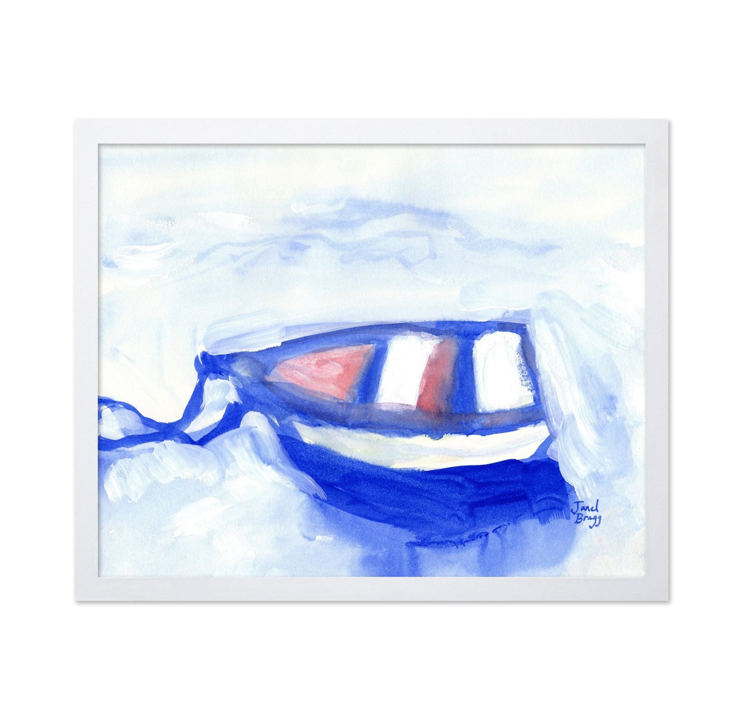 Blue Rowboat Reflections