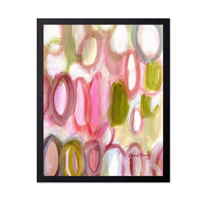 Pink Green Oval Abstract