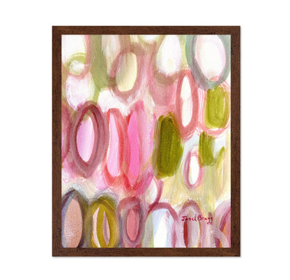 Pink Green Oval Abstract