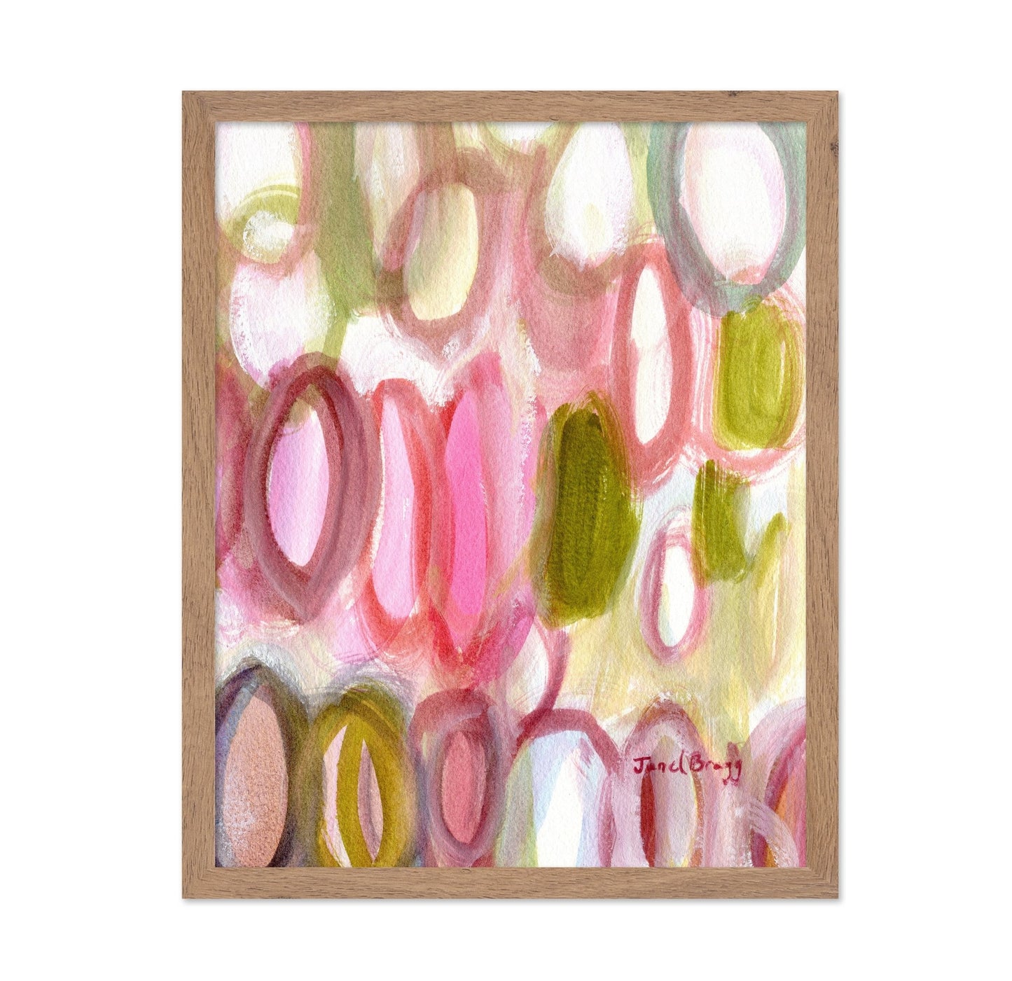 Pink Green Oval Abstract