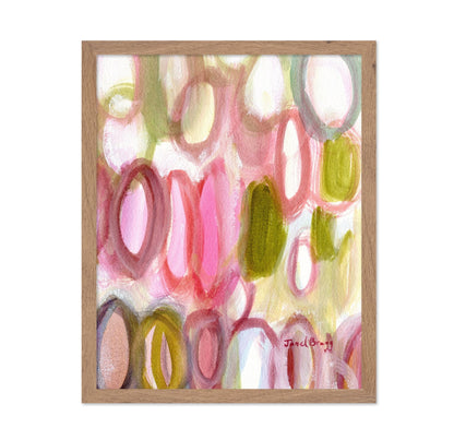 Pink Green Oval Abstract
