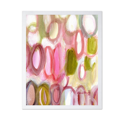 Pink Green Oval Abstract