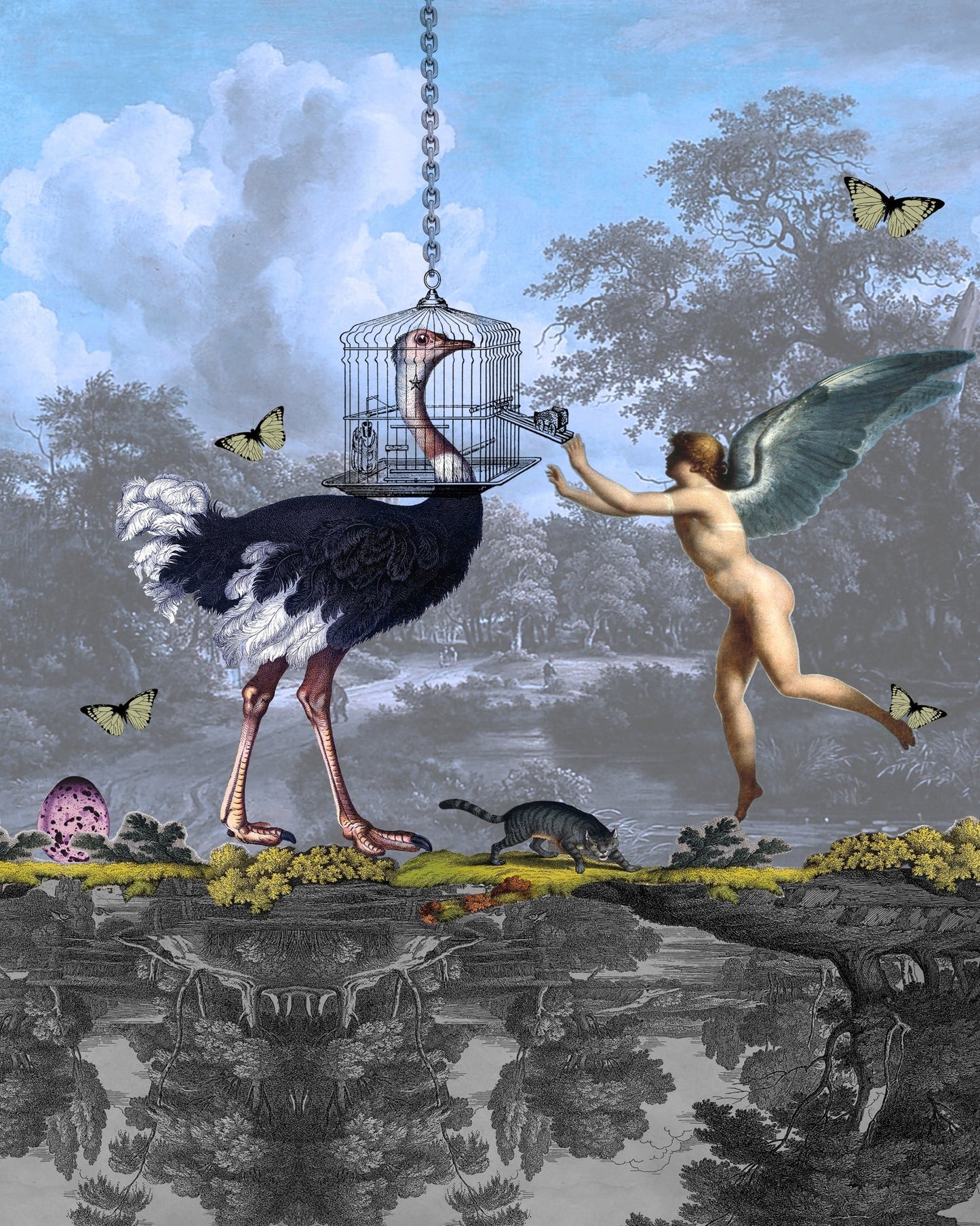 Caged Ostrich Fantasy