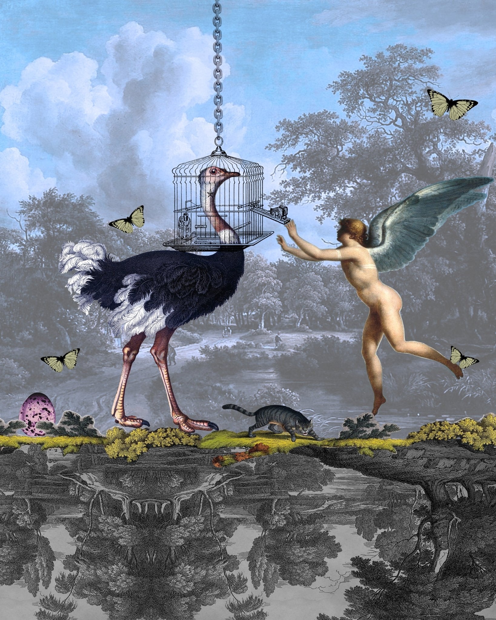 Caged Ostrich Fantasy