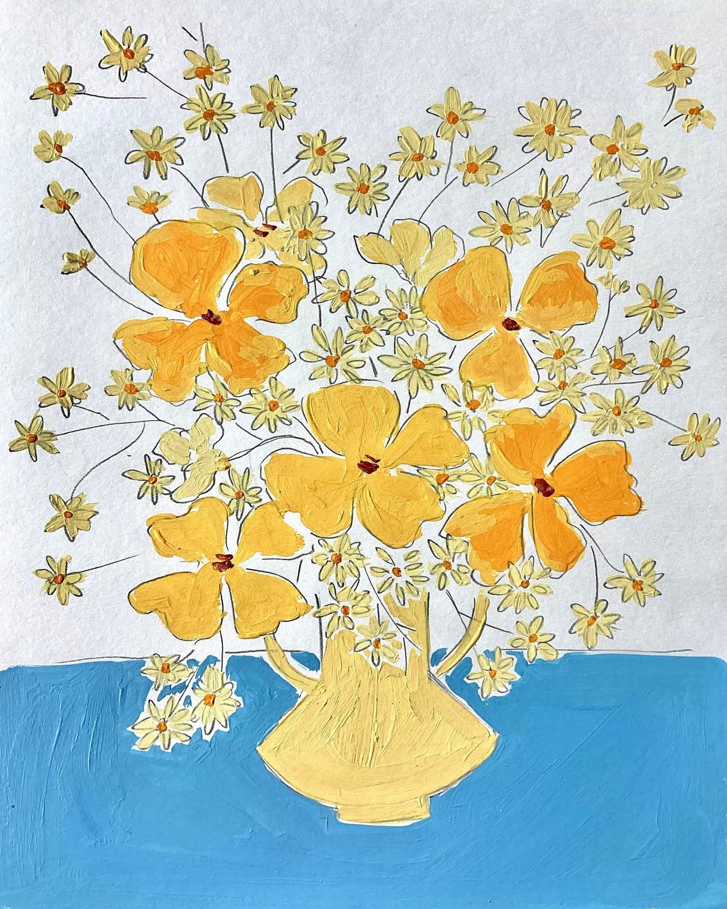 Yellow Floral Vase No3
