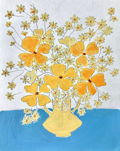 Yellow Floral Vase No3