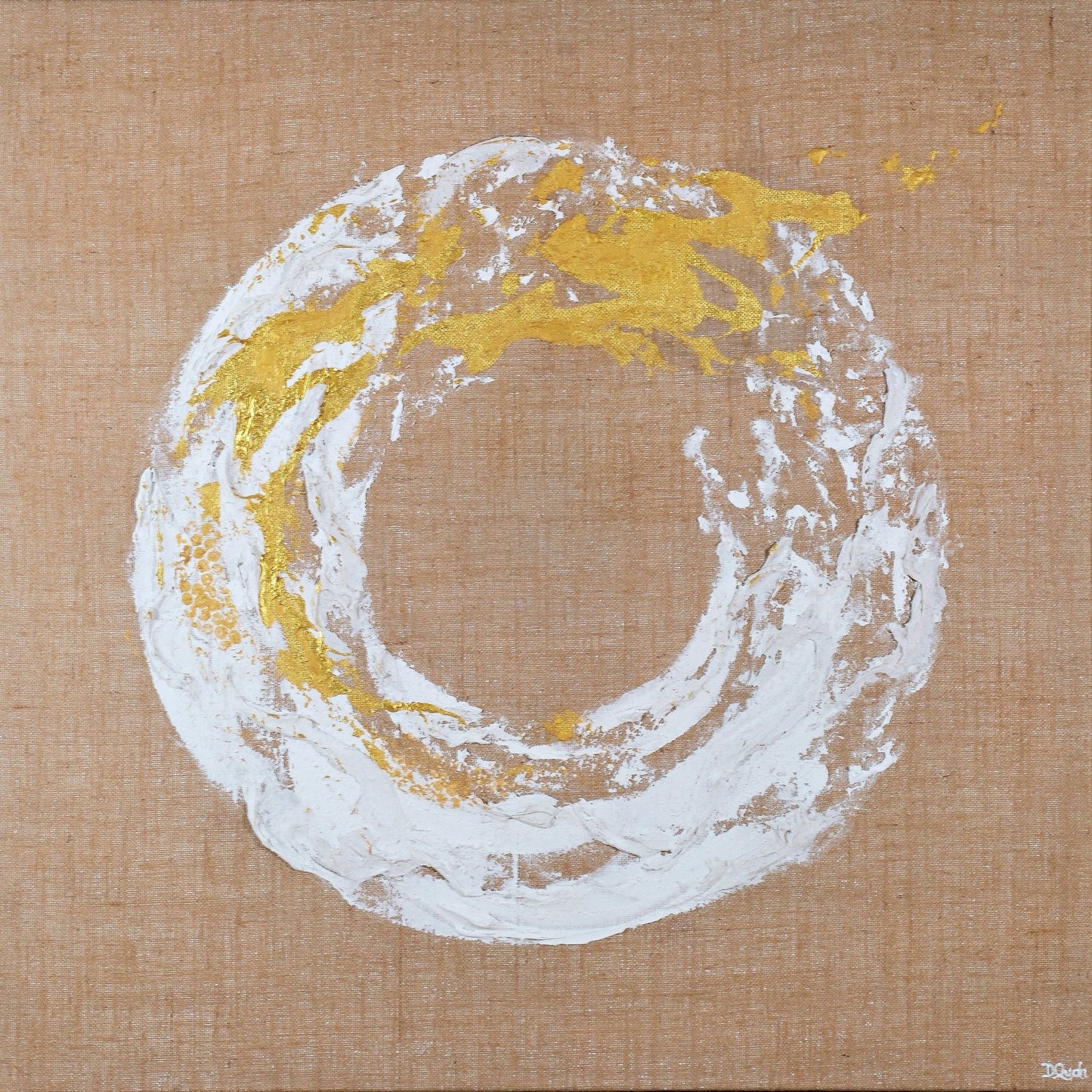 White Gold Circle Abstract