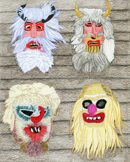 Folk Mask Faces