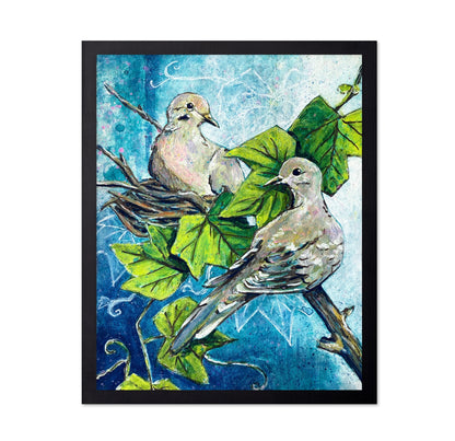 Doves in Green Vines