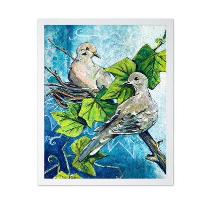 Doves in Green Vines