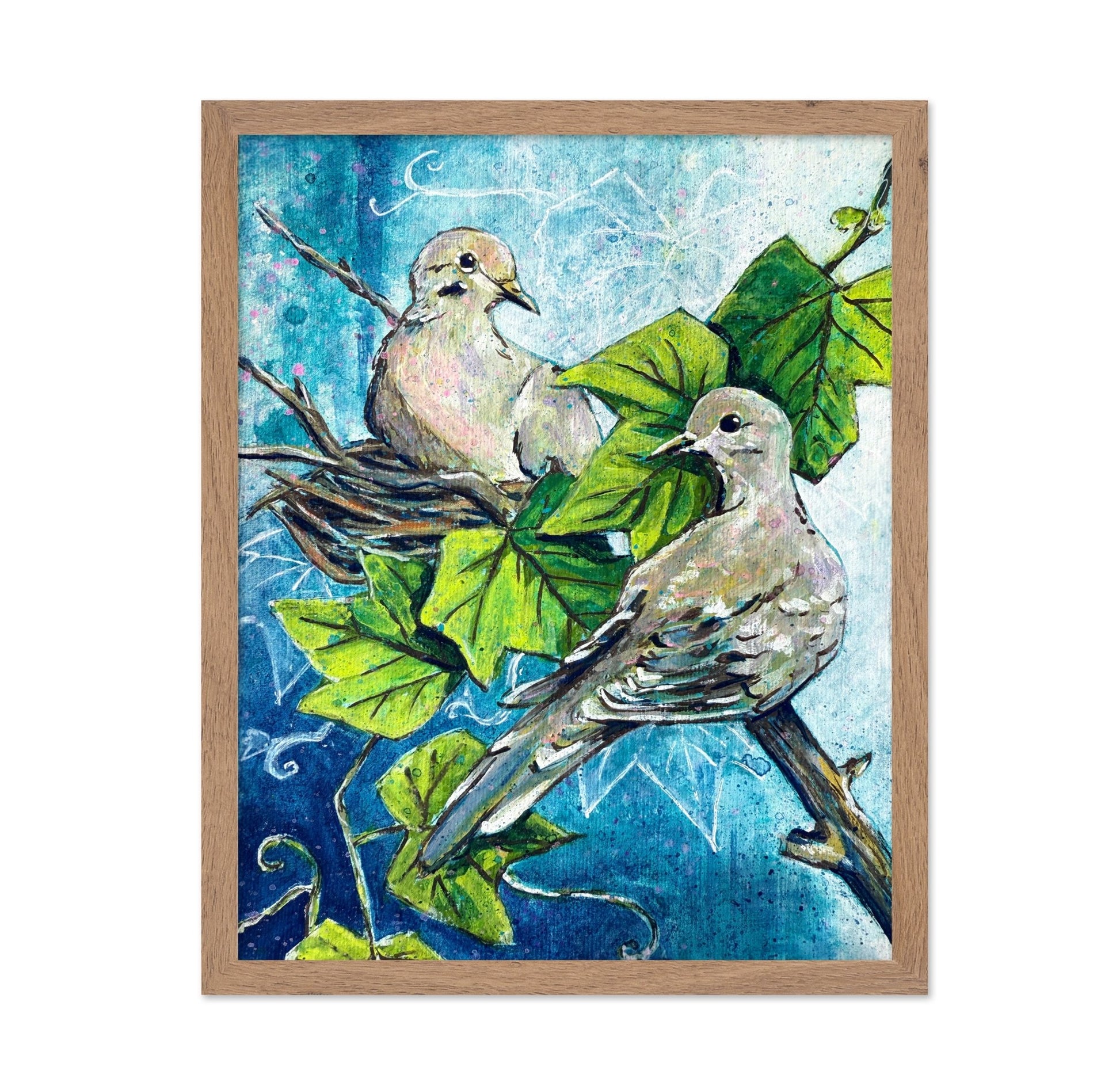 Doves in Green Vines