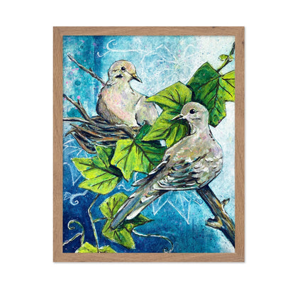 Doves in Green Vines