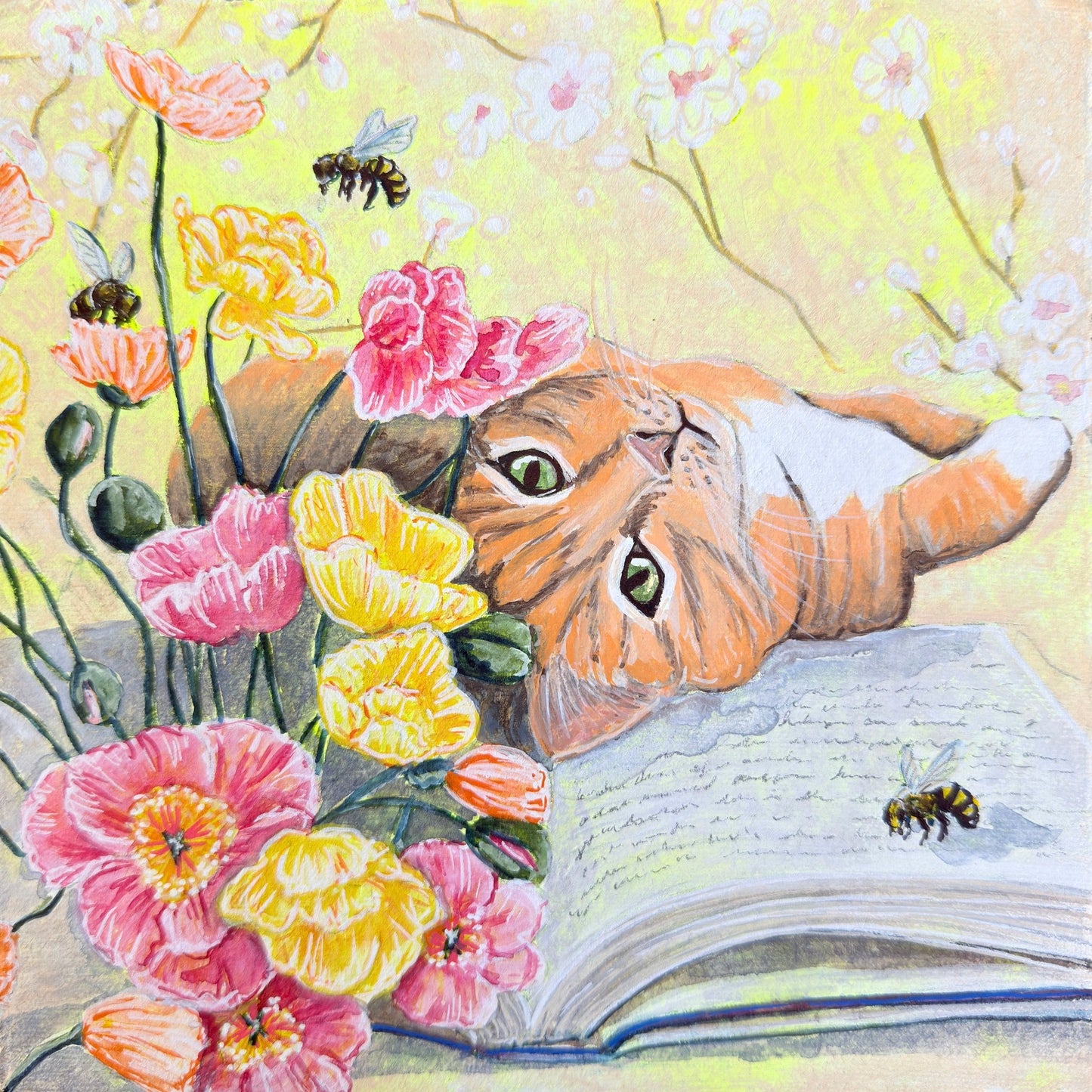Cat with Flowers Book
