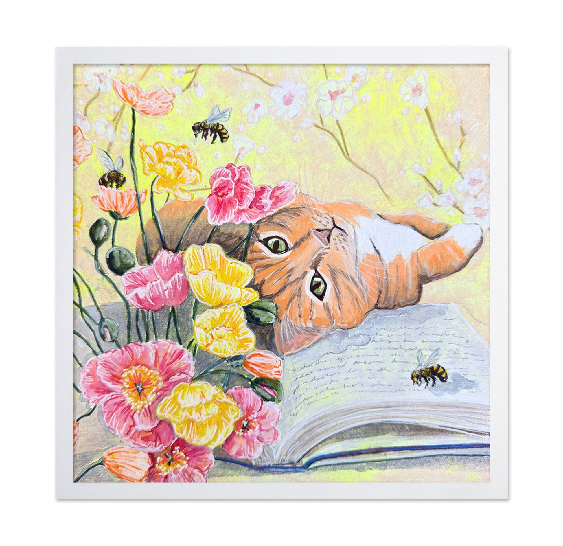 Cat with Flowers Book