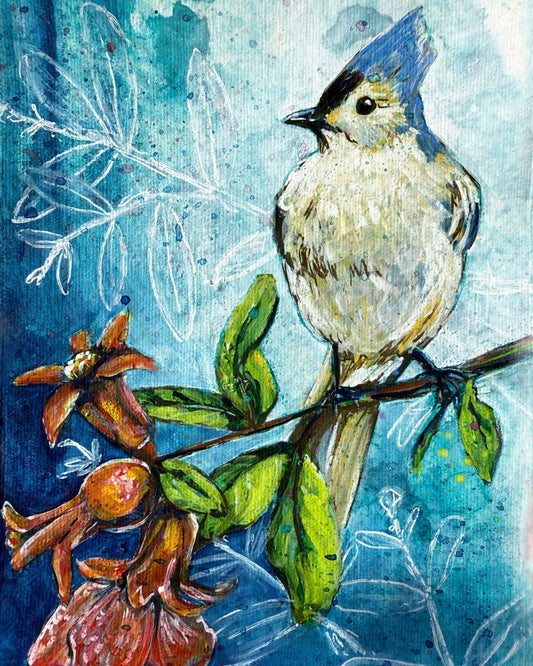 Titmouse and Flowers