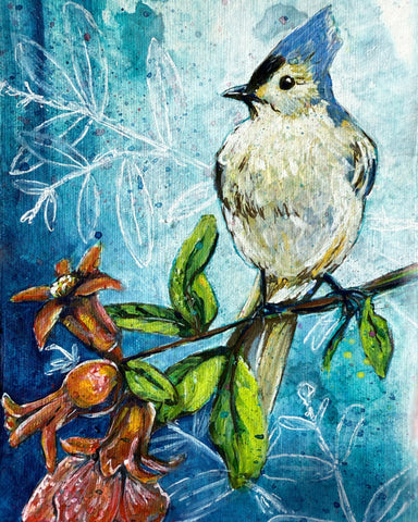 Titmouse and Flowers